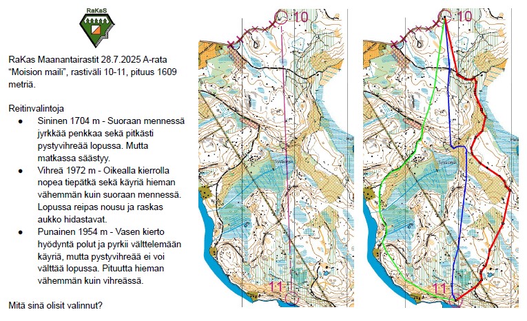 Moision Mailin reitinvalintoja